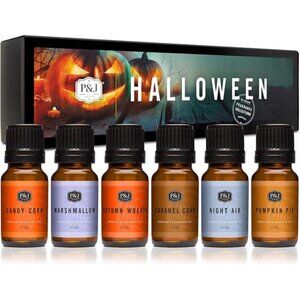 Fragrance Oil Halloween Set | Autumn Wreath, Pumpkin Pie, Candy Corn,Marshmallow